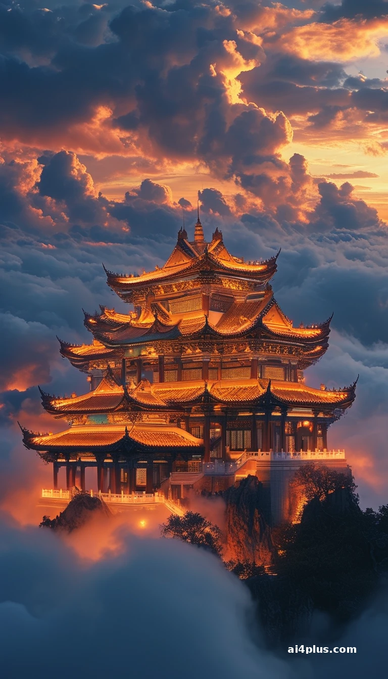 云巅天阙灯绣雾，玉宇千重九霄浮 - 图片 3